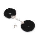 Budget Thin-Metal Black Plush Handcuffs