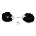 Budget Thin-Metal Black Plush Handcuffs