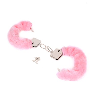 Budget Thin-Metal Pink Plush Handcuffs