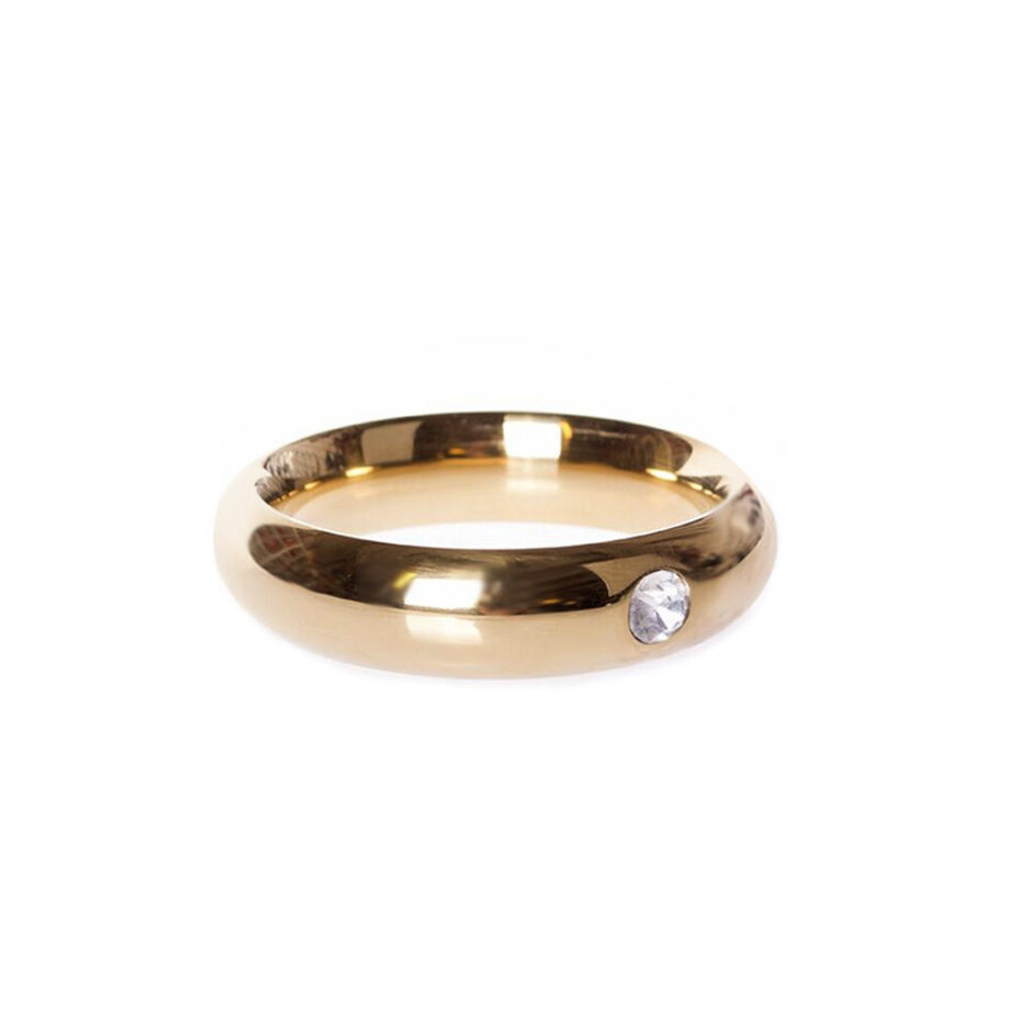 Gold Donut Cockring with Jewel - 40 mm