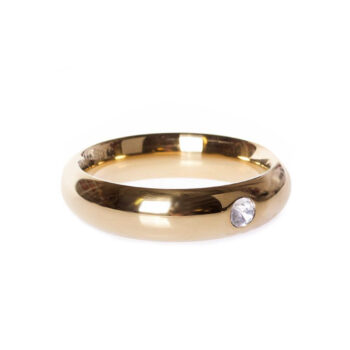 Gold Donut Cockring with Jewel - 50 mm