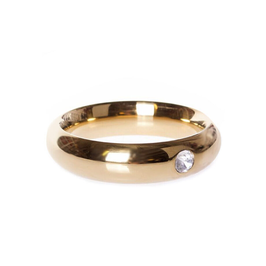 Gold Donut Cockring with Jewel - 50 mm