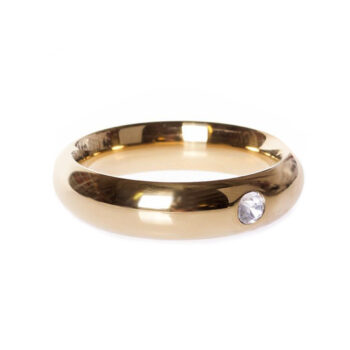 Gold Donut Cockring with Jewel - 55 mm