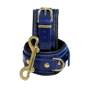 Blue Leather Anklecuffs