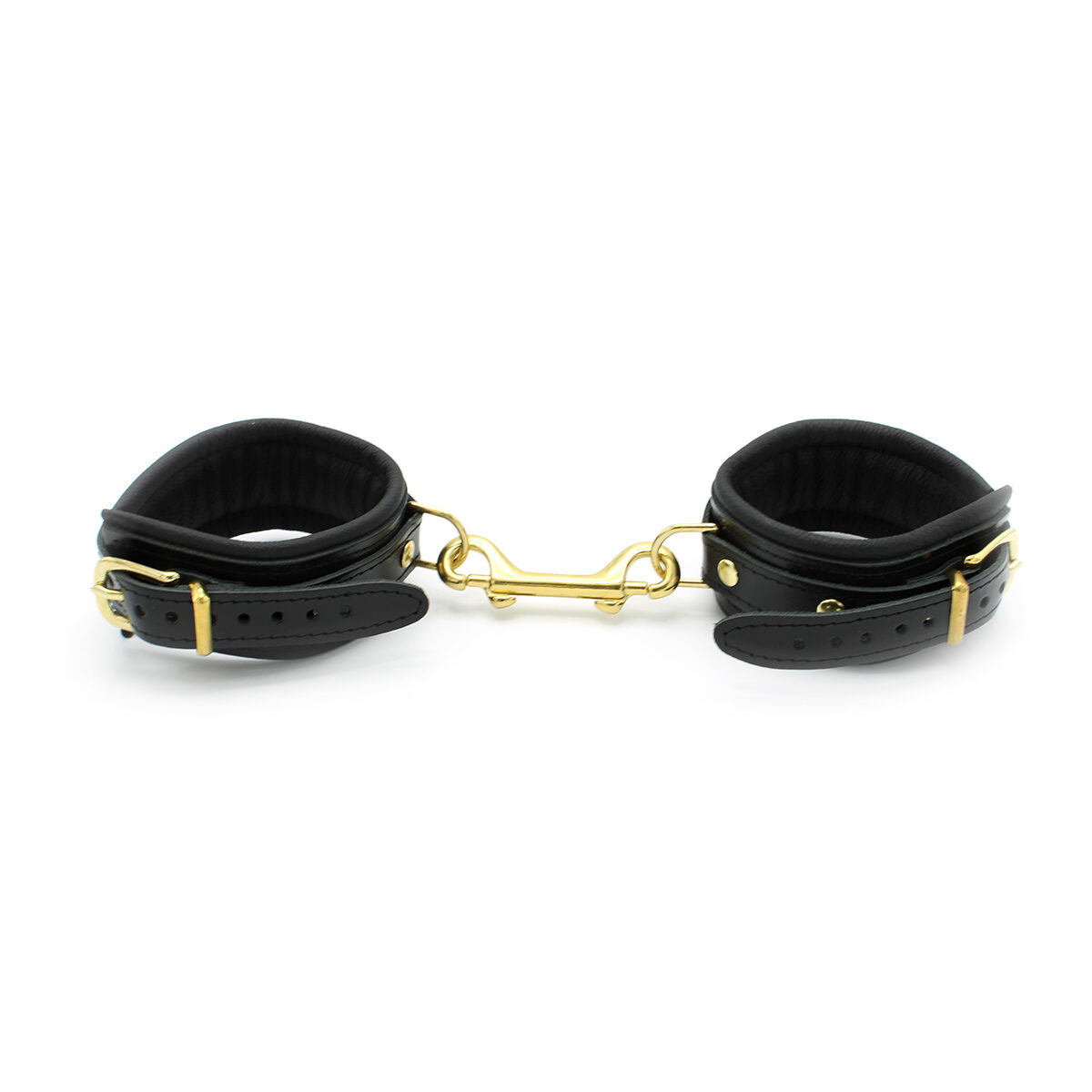Shiny Black Leather Anklecuffs