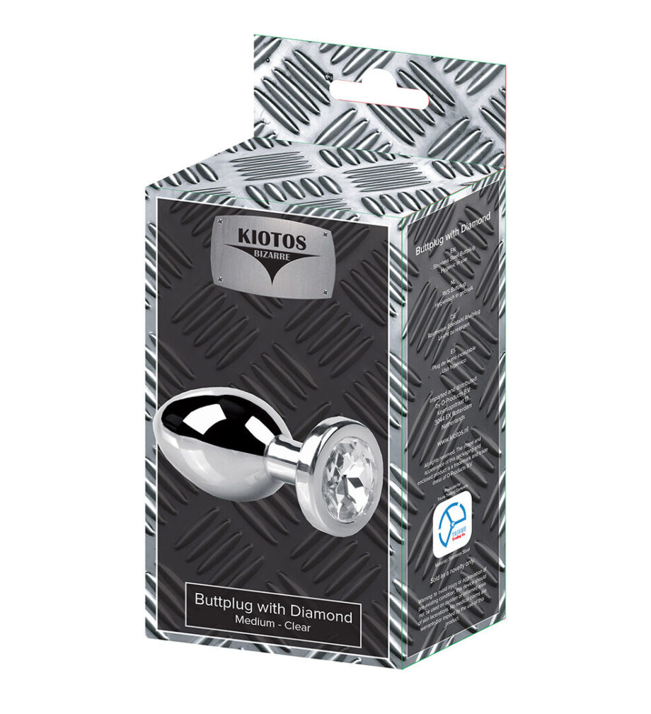 Kiotos Bizarre - Buttplug with Diamond - Medium Clear