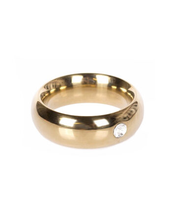 Gold Donut Cockring with Jewel - Thick - 40 mm
