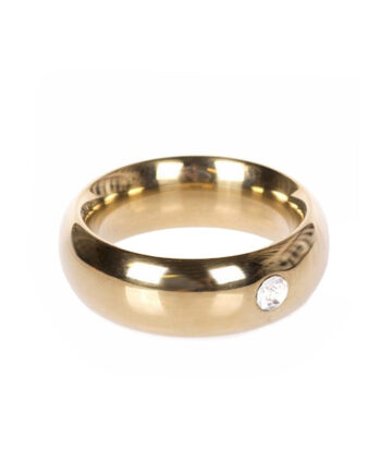 Gold Donut Cockring with Jewel - Thick - 45 mm
