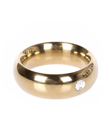 Gold Donut Cockring with Jewel - Thick - 50 mm