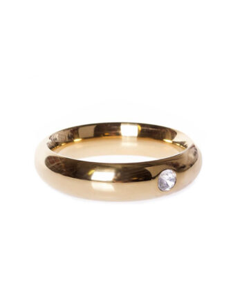 Gold Donut Cockring with Jewel - 40 mm