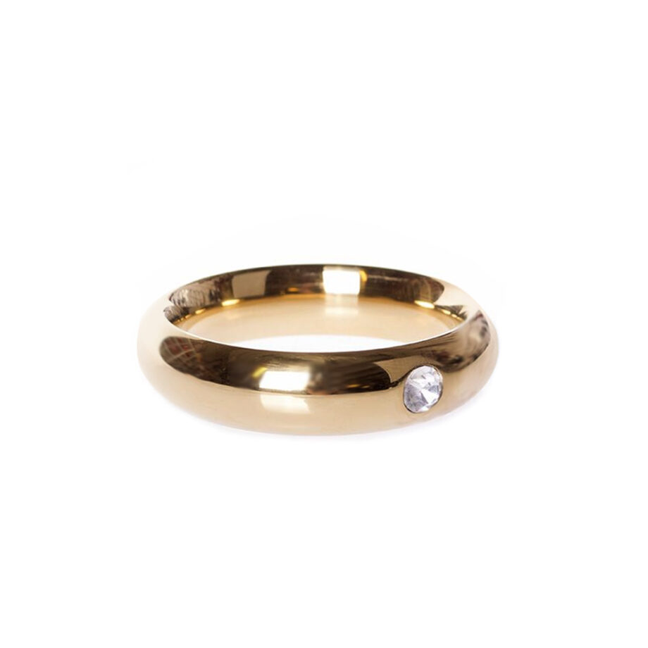 Gold Donut Cockring with Jewel - 40 mm