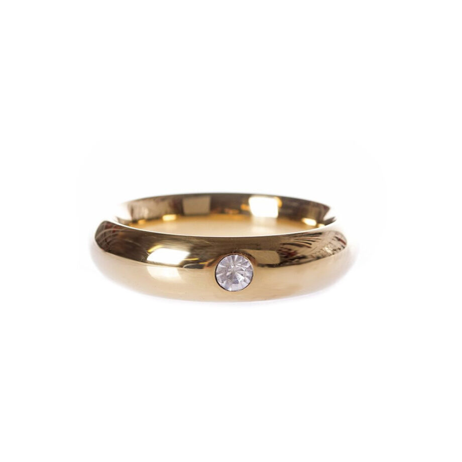 Gold Donut Cockring with Jewel - 40 mm