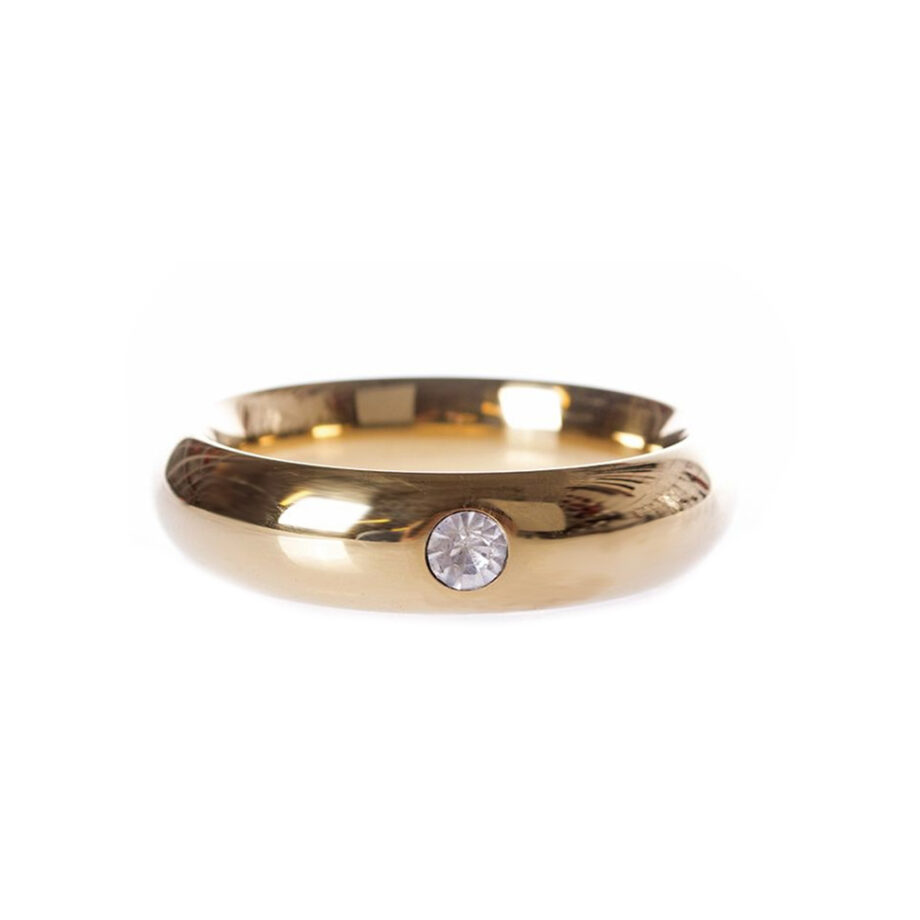 Gold Donut Cockring with Jewel - 45 mm