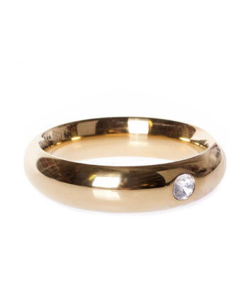 Gold Donut Cockring with Jewel - 50 mm