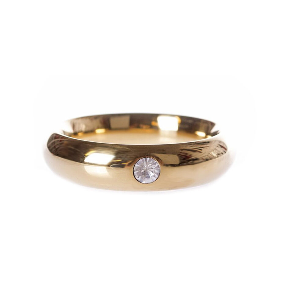 Gold Donut Cockring with Jewel - 50 mm