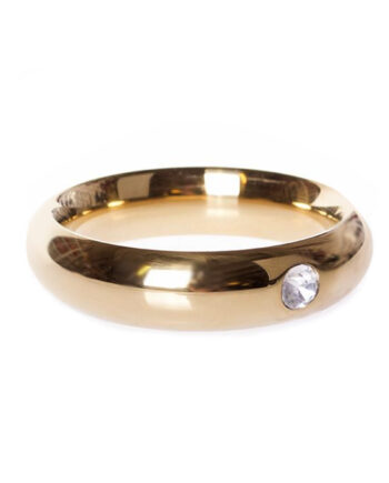 Gold Donut Cockring with Jewel - 55 mm