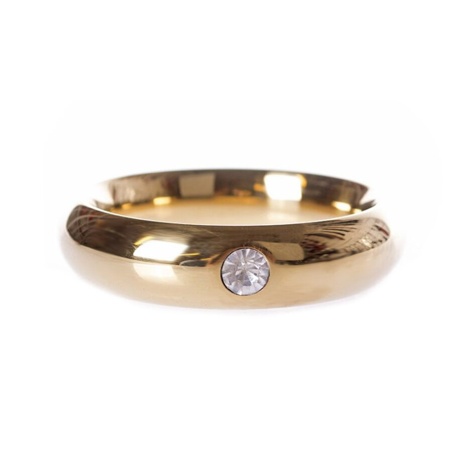 Gold Donut Cockring with Jewel - 55 mm
