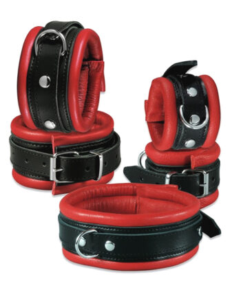 Leather Collar 5 cm - Red