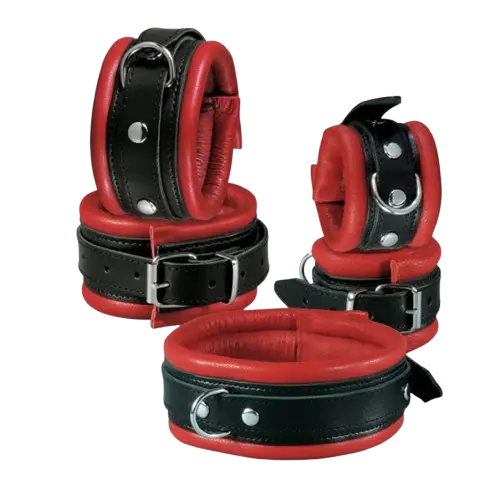 Leather Handcuffs Red