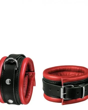 Leather Anklecuffs Red - 5 cm