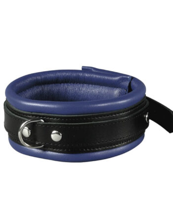 Leather Collar Blue - 5 cm