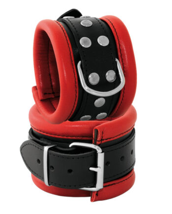 Leather Handcuffs Red - 6