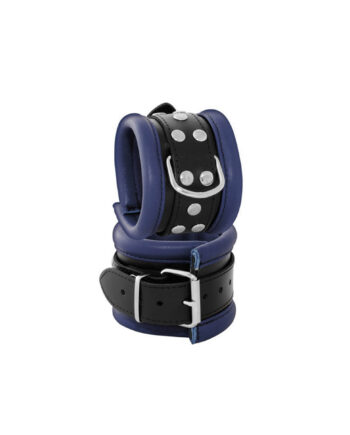 Leather Handcuffs Blue - 6