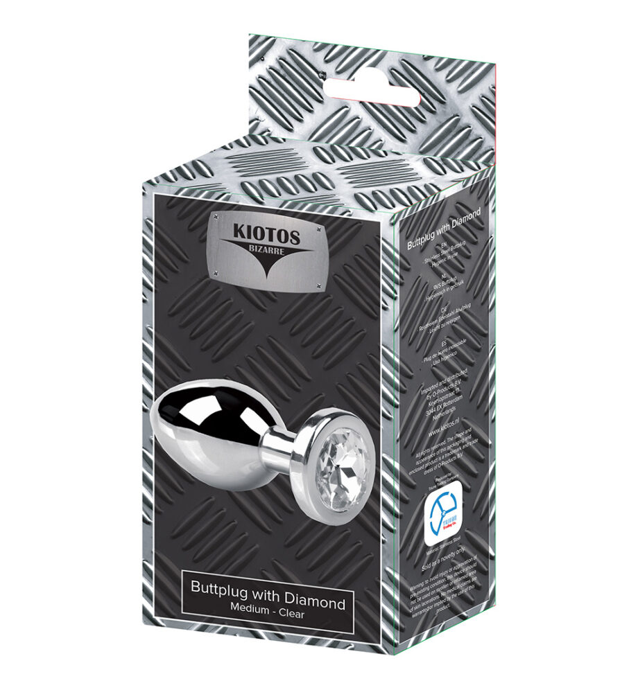 Kiotos Bizarre - Buttplug with Diamond - Medium Clear
