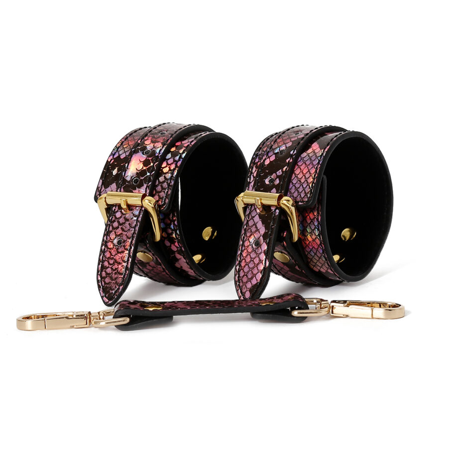 3 Piece BDSM Set Gold/Pink Reptile