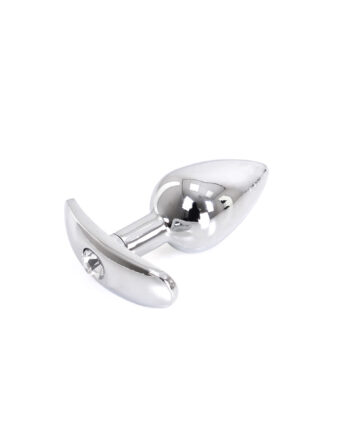 Aluminium Handle Buttplug Clear Gem