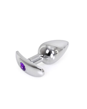 Aluminium Handle Buttplug Purple Gem