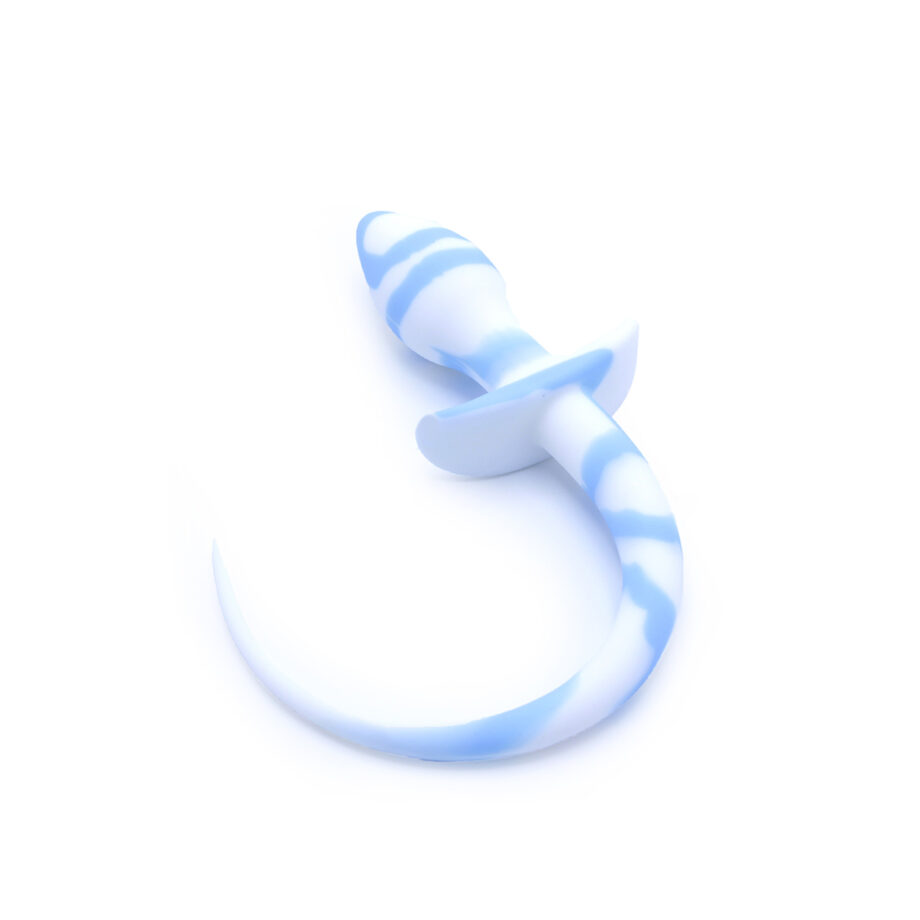Anal Plug Dog Tail White/Blue