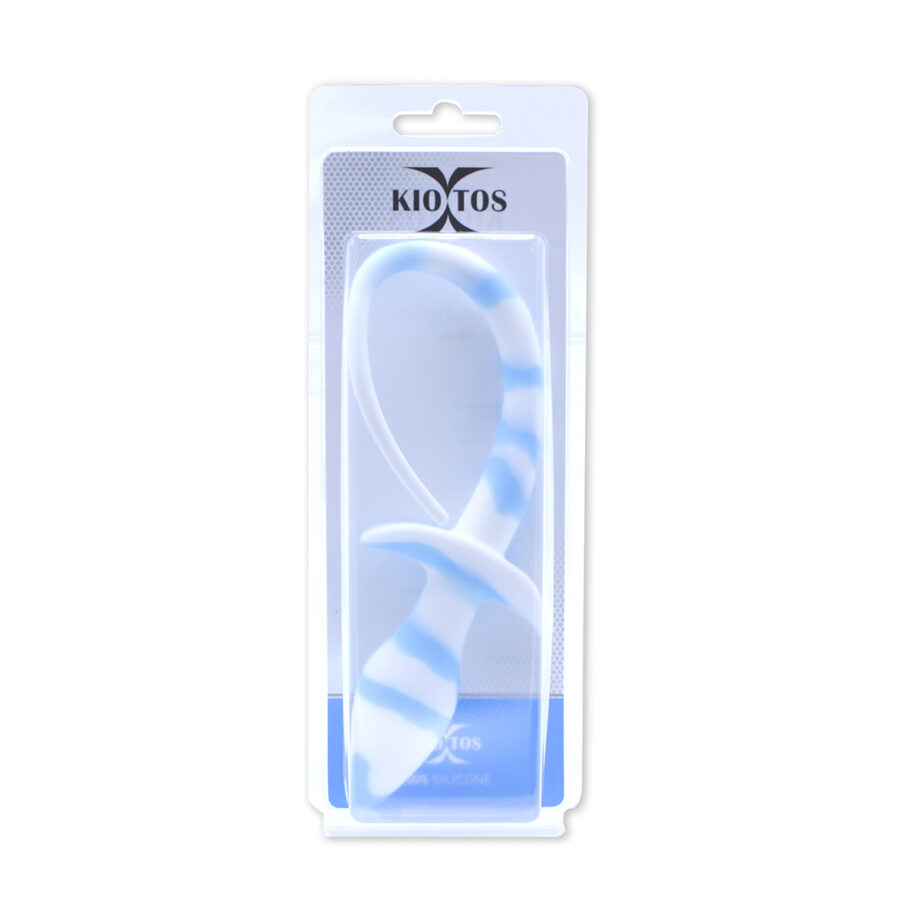 Anal Plug Dog Tail White/Blue