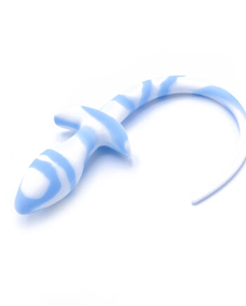 Anal Plug Dog Tail White/Blue