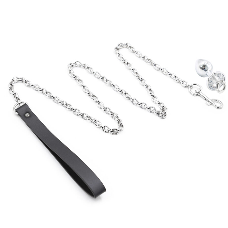 Anal Plug with Chain Leash