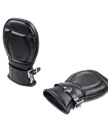 BDSM Leather Mitts Black