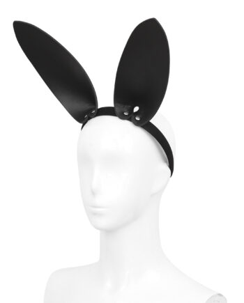 Black Leather Bunny Ears Headband