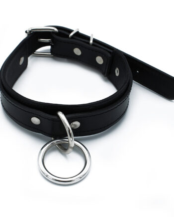 Black Leather Collar big O-Ring