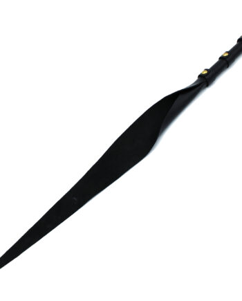Black Leather Single Flap Whip Gold D-Ring