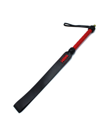Black & Red Leather Long Paddle Whip