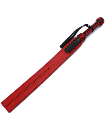 Black & Red Leather Y-Paddle Whip