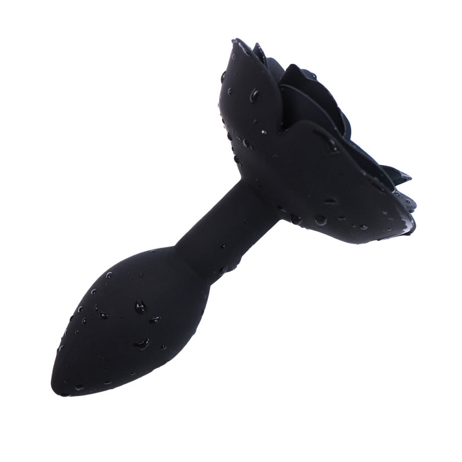Black Rose Silicone Anal Plug