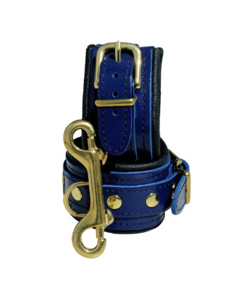 Blue Leather Handcuffs