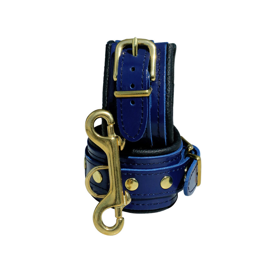 Blue Leather Handcuffs