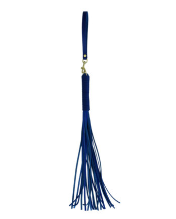 Blue leather whip with handle
