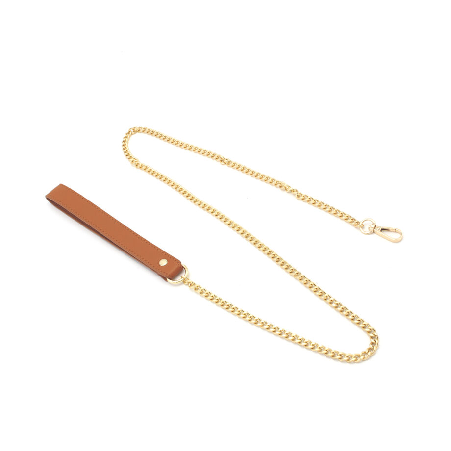 Brown Leather Bow Tie Collar & Leash