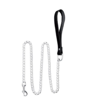 Chain Leash with Leather Handle