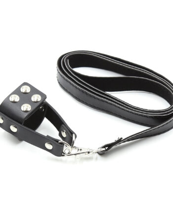 Cock Ring with Leather Leash