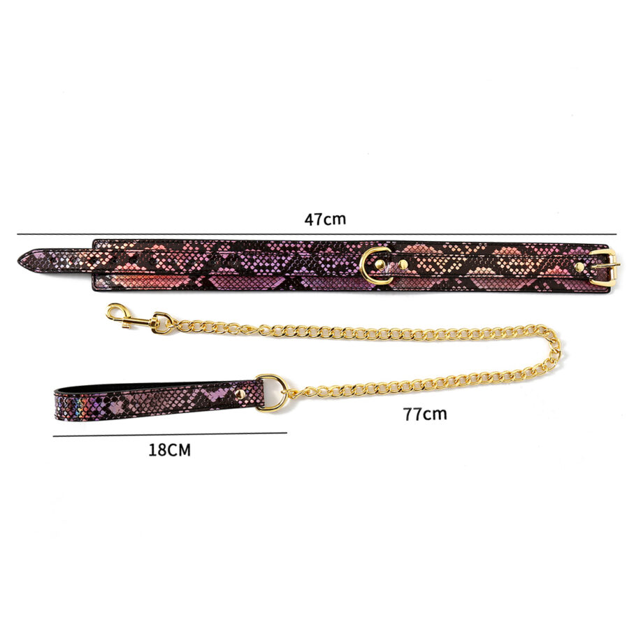 Collar Gold/Pink Reptile with Leash