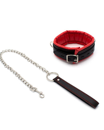 Collar Red & Black with Leash